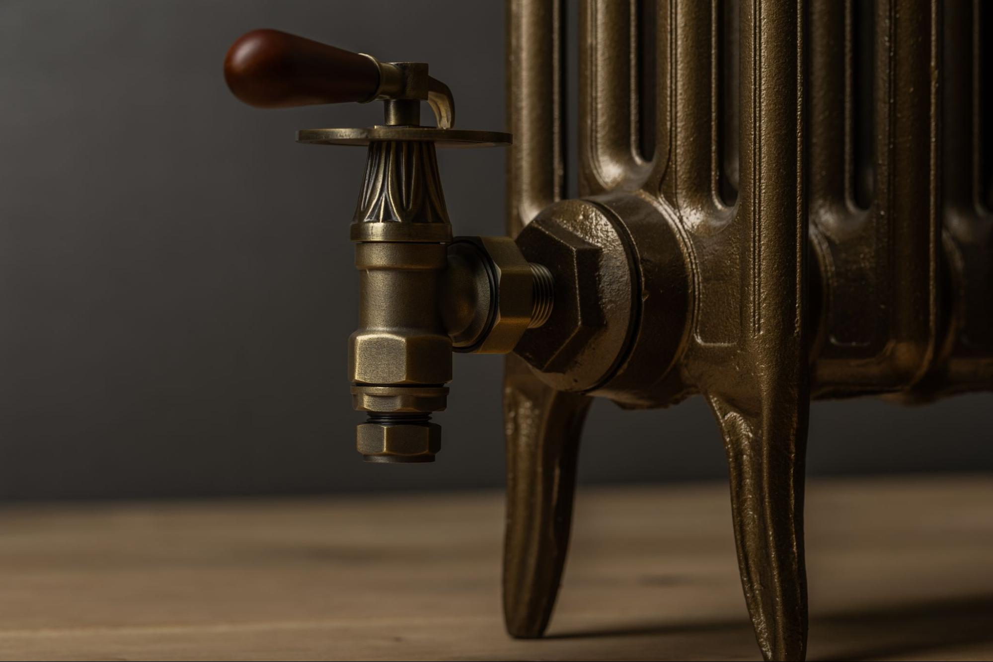Welford lever antique brass manual radiator valve