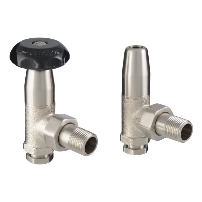 Meriden Satin Nickel Manual Radiator Valve Set (CDC-MERIDEN-SATNI)