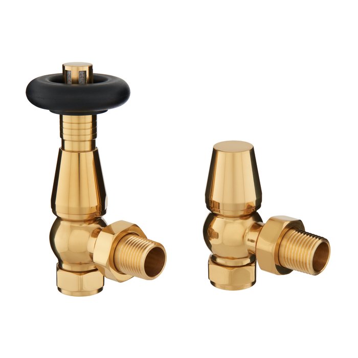 Stratford Gold/Brass Thermostatic Radiator Valve Set (CDC-STRATTRV-GOLD)