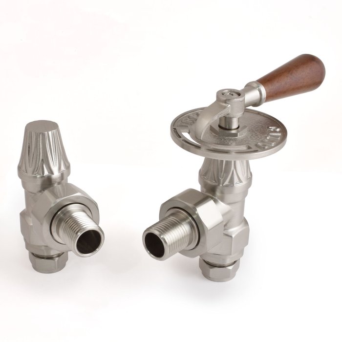 Welford Lever Satin Nickel Manual Radiator Valve Set (CDC-WELFORD-SATNI)