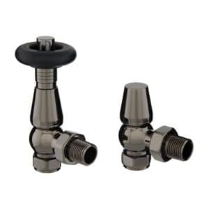 Stratford Thermostatic Radiator Valve Set - Black Nickel