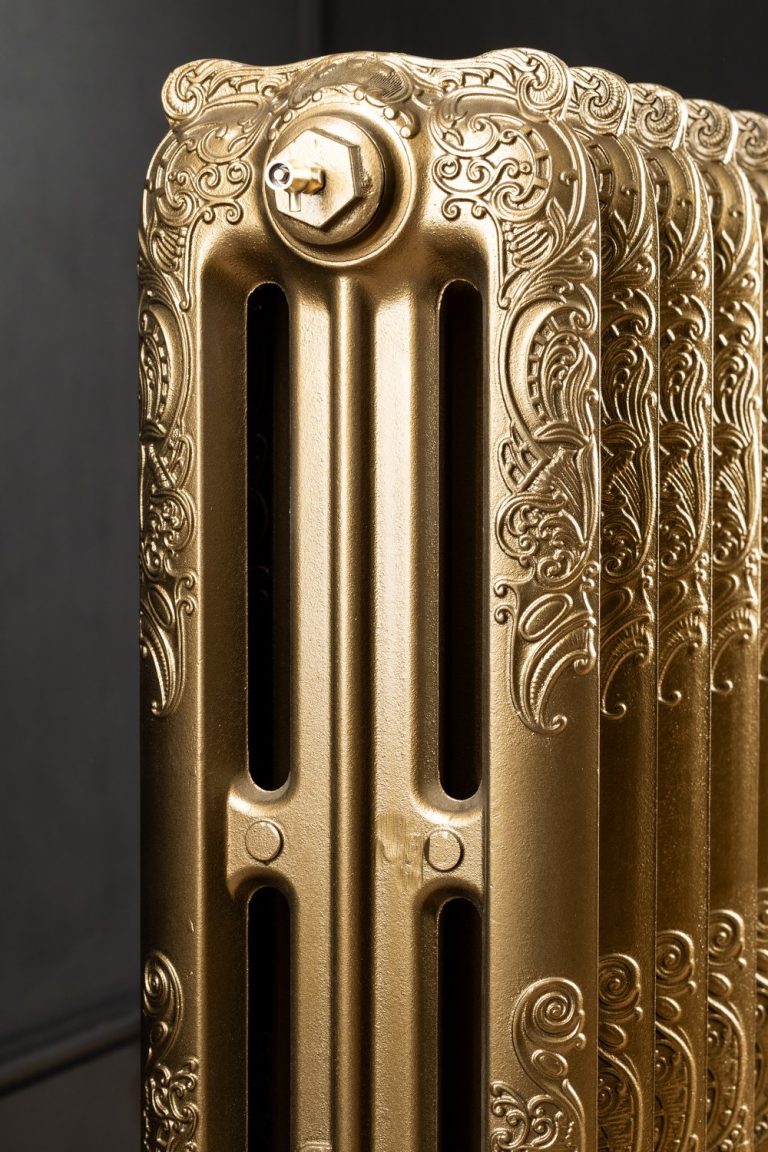 Bronze Panel Radiator Balmoral 3 Column 768mm Cast Iron Radiator 10 Sections Antique Bronze ...