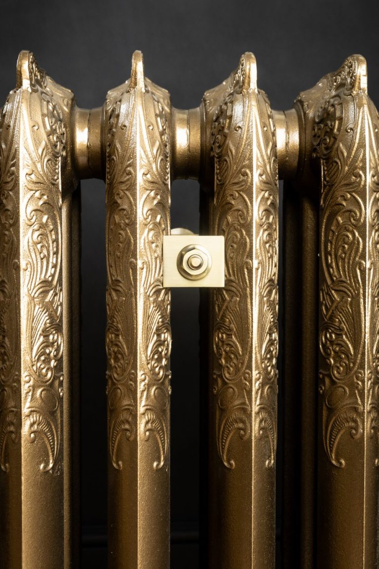 Brass Radiator Components Balmoral 3 Column 768mm Cast Iron Radiator 10 Sections Antique Bronze ...