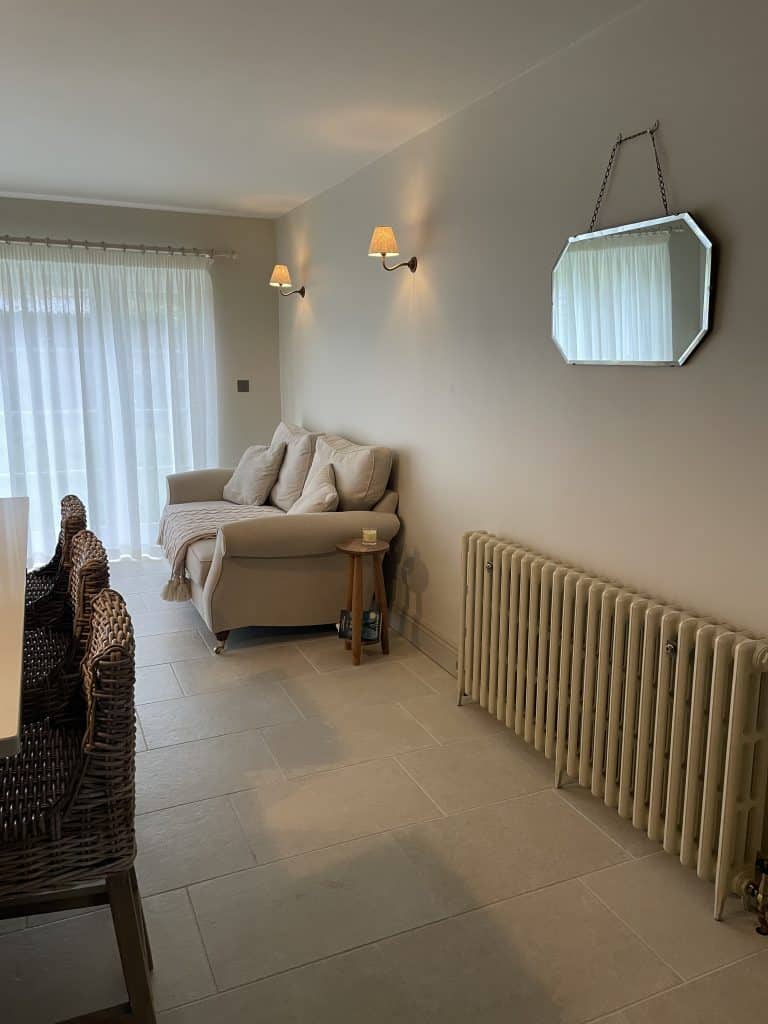 Bright, minimalistic living room interior.